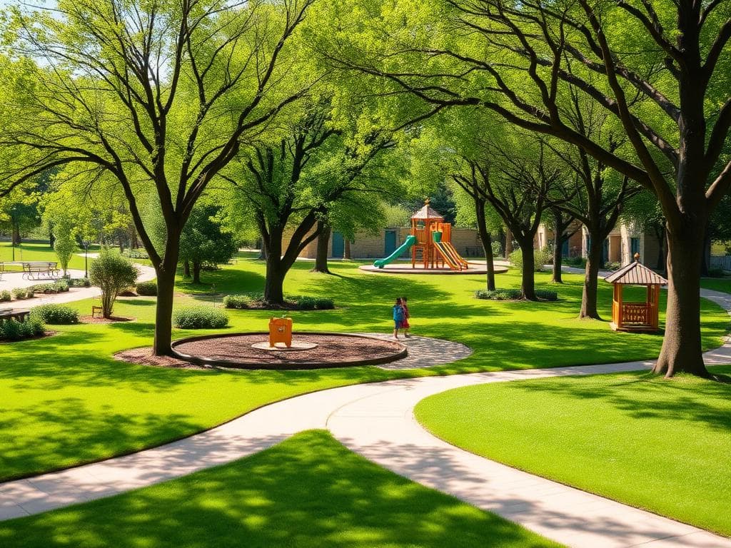 Green park area at The Oasis Resorts